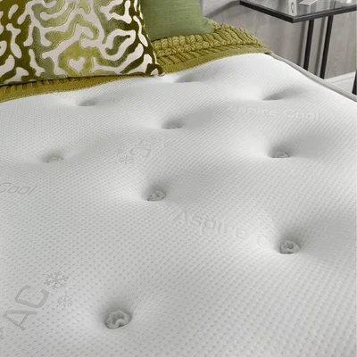 The Range Aspire Cool Touch Classic Bonnell Roll Mattress, Size Small Single - White border and white top panel