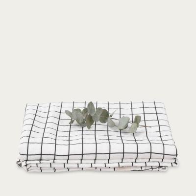 Bombinate.com Grid Linen Bed Sheet