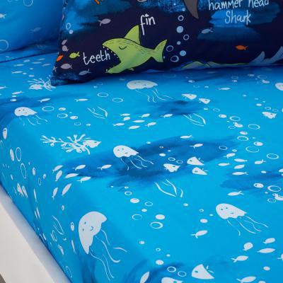 Dunelm Sharks Fitted Sheet Blue