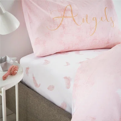 Dunelm Catherine Lansfield Angel Blush Fitted Sheet Blush (Pink)