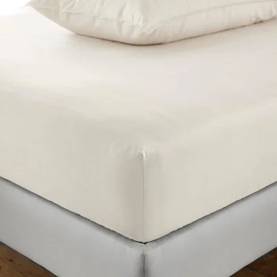Dunelm Recycled Cotton Undyed Fitted Sheet Natural