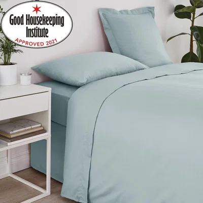Dunelm Non Iron Plain Flat Sheet Willow Green