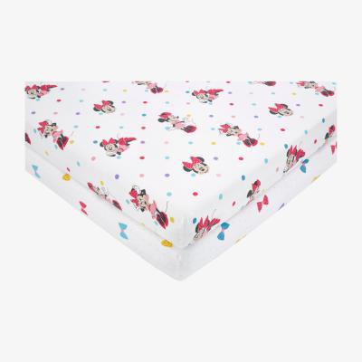 Dunelm Disney Minnie Mouse 100% Cotton Fitted Sheet Twin Pack MultiColoured