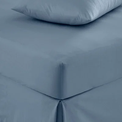 Dunelm Pure Cotton Fitted Sheet Denim Blue