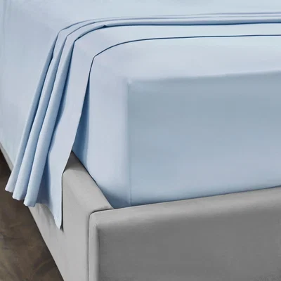Dunelm Dorma 300 Thread Count 100% Cotton Sateen Plain Fitted Sheet Powder Blue
