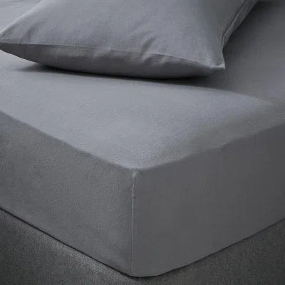 Dunelm Soft & Cosy Luxury Brushed Cotton Fitted Sheet Grey