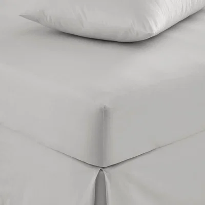 Dunelm Pure Cotton Fitted Sheet Silver