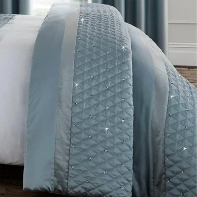 Dunelm Catherine Lansfield Sequin Cluster Duck Egg Bedspread Blue