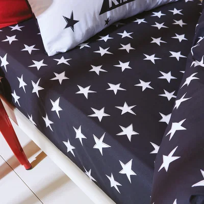 Dunelm Born To Be Kind Stars 100% Organic Cotton Fitted Sheet White