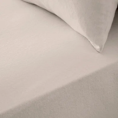 Dunelm Simply Brushed Cotton Cot Bed Fitted Sheet Natural