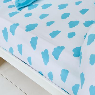 Dunelm Born To Dream 100% Organic Cotton Fitted Sheet Light Blue