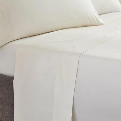 Dunelm Dorma Egyptian Cotton 400 Thread Count Percale Flat Sheet Cream