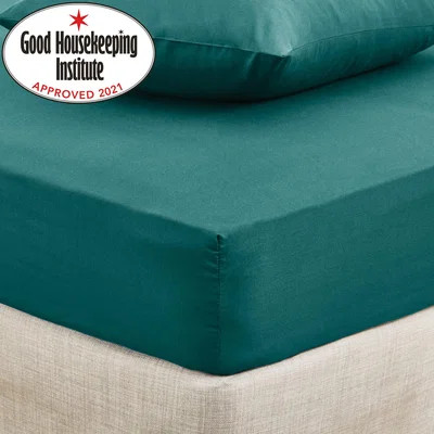 Dunelm Non Iron Plain Fitted Sheet Teal Blue