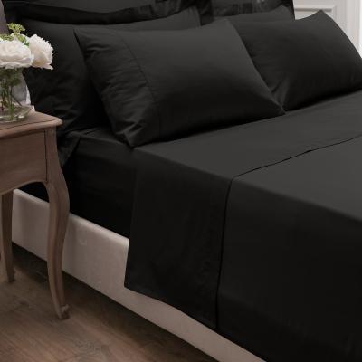 Dunelm Dorma 300 Thread Count 100% Cotton Sateen Plain Flat Sheet Black