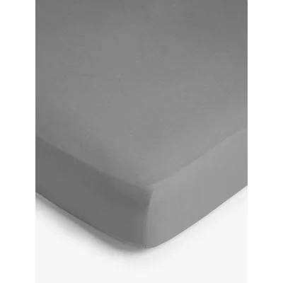 John Lewis John Lewis & Partners Chambray Linen Fitted Sheet, Grey