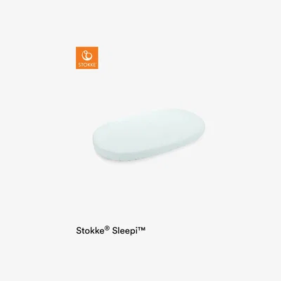 John Lewis Stokke Sleepi Fitted Sheet, 69 x 122cm, Powder Blue