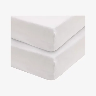 John Lewis John Lewis & Partners Baby Organic Cotton Small Cotbed Fitted Sheet, Pack of 2