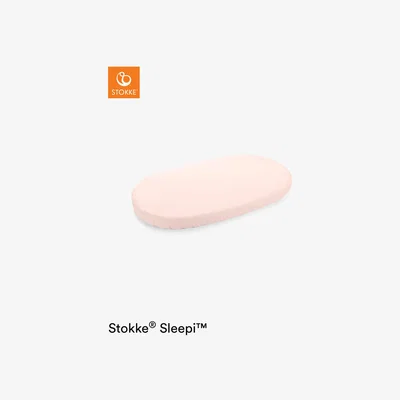 John Lewis Stokke Sleepi Fitted Sheet, 69 x 122cm, Powder Pink