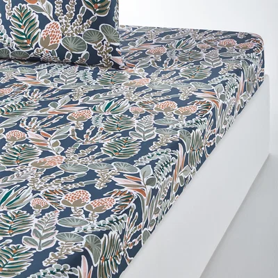La Redoute Aquajungle Cotton Percale Fitted Sheet