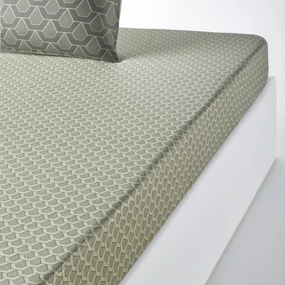 La Redoute Jacob Geometric Print Cotton Satin Fitted Sheet