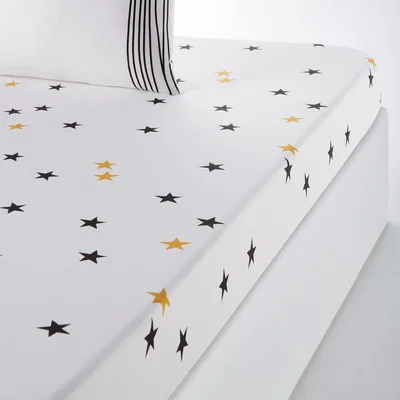 La Redoute Fringe Star Print Cotton Fitted Sheet