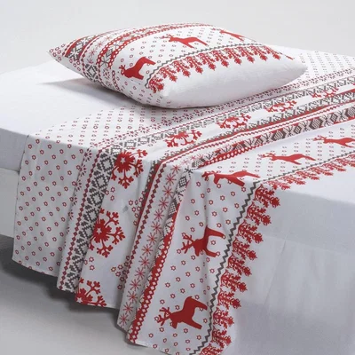 La Redoute Ovelis Festive Print Cotton Flat Sheet