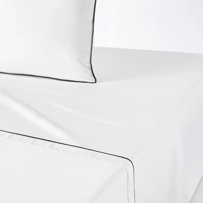 La Redoute Pavone Washed Cotton Satin Flat Sheet