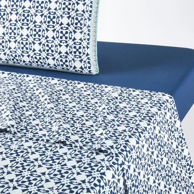 La Redoute Yucatan Flat Sheet in Tie Print Cotton