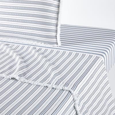 La Redoute Comporta Flat Sheet in Nautical Striped Washed Cotton