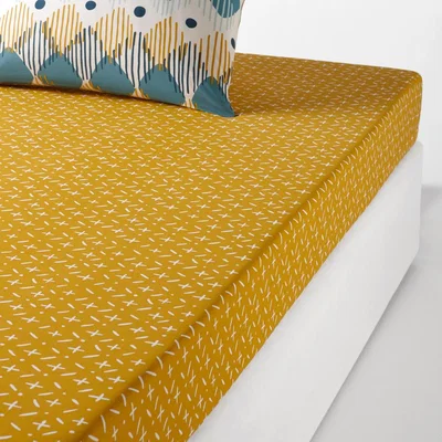 La Redoute Cool Graphic Print Cotton Fitted Sheet