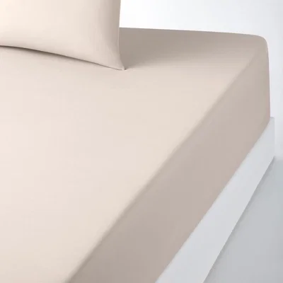 La Redoute Scenario Plain Cotton Fitted Sheet for Thick Mattresses