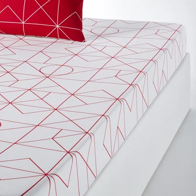 La Redoute Vidmey Geometric Cotton Fitted Sheet
