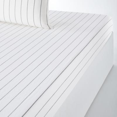 La Redoute Pia Stripes Cotton Fitted Sheet for Thick Mattresses