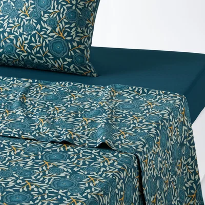 La Redoute APRIL Floral Washed Cotton Flat Sheet
