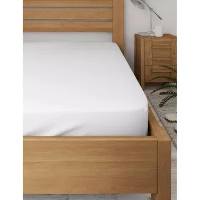Marks & Spencer M&S Pure Cotton 600 Thread Count Sateen Fitted Sheet - 6FT - White, White