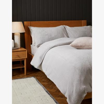 Marks & Spencer M&S Teddy Fleece Bedding Set - DBL - Charcoal, Charcoal