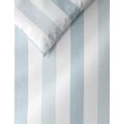Marks & Spencer M&S Hadley Pure Cotton Striped Bedding Set - 6FT - Duck Egg, Blue Mix,Duck Egg