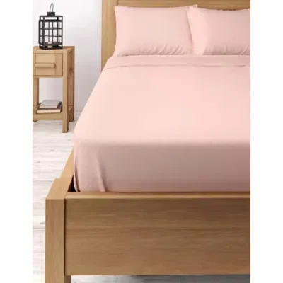 Marks & Spencer M&S Pure Cotton Brushed Flat Sheet - 6FT - Blush, Blush,Grey Marl,Biscuit,Charcoal,Sand