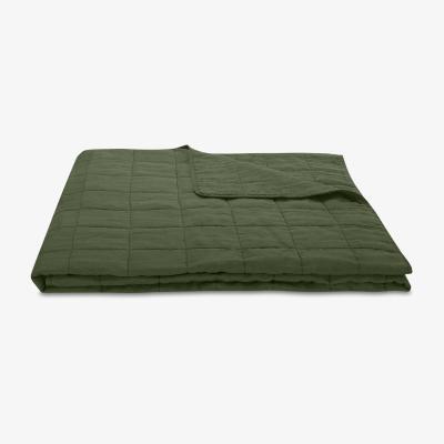 Made.com Brisa 100% Linen Soft Washed Bedspread, 220 x 225cm, Moss Green