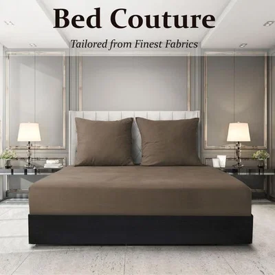 The Range Velvet Flannel Fitted Bed Sheet Twin - Cappuccino