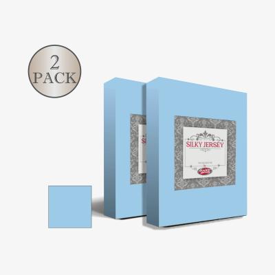 The Range 70x140 cm Silky Jersey Baby Cot Crib Bed Fitted Sheets  - Sky Blue