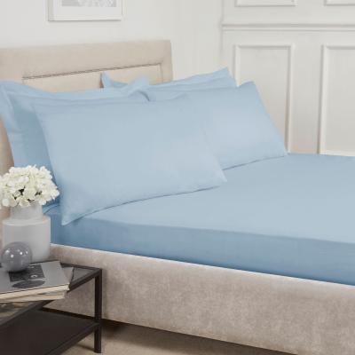 The Range 180 Thread Count Cotton Fitted Sheet  - Dusky Blue / Superking
