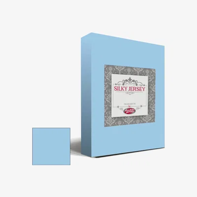 The Range Silky Jersey Fitted Bedsheet Sky Blue  - Sky Blue / Twin