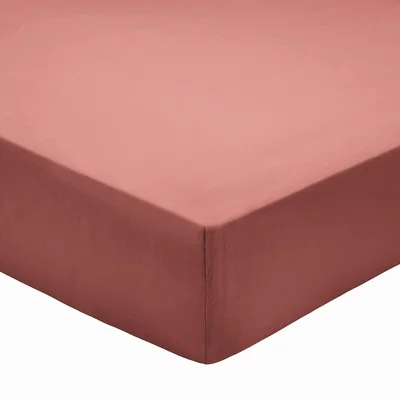 The Rug Seller Plain Dye Fitted Sheet By Bedeck of Belfast in Marsala Brown