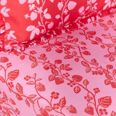 Dunelm Set of 2 Strawberry Patch Fitted Sheets