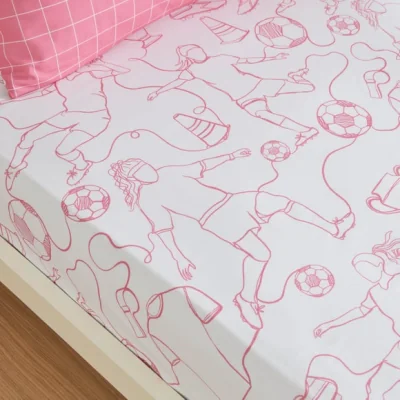 Dunelm Set of 2 Football Doodles Fitted Sheets