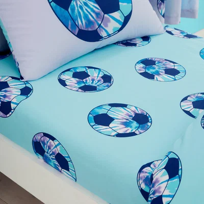 Dunelm Tie Dye Football Purple Fitted Sheet Purple