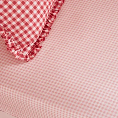 Dunelm Set of 2 Pink Gingham Fitted Sheets