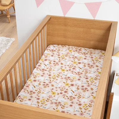 La Redoute Baby's Floral Rabbit Fitted Sheet in Organic Cotton