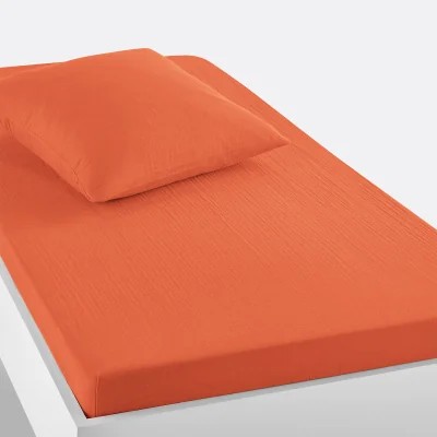 La Redoute Kumla Children's Plain Cotton Muslin Fitted Sheet